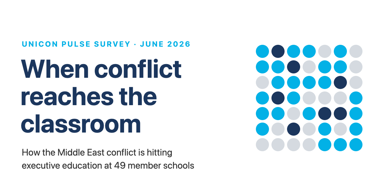 When conflict reaches the classroom: the Middle East conflict and executive education | UNICON Pulse Survey, June 2026